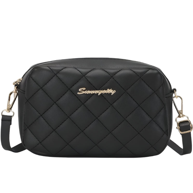 Ruitvormige gewatteerde vierkante tas met rits