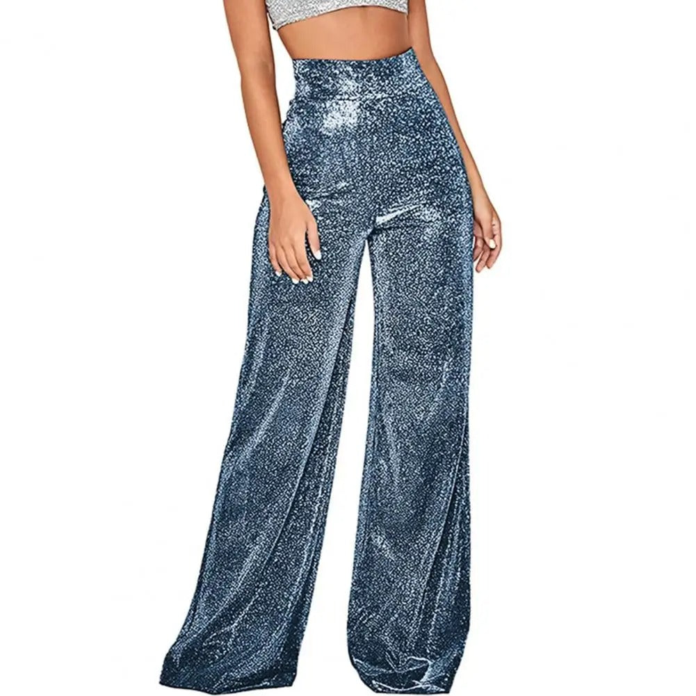 Damesbroek met hoge taille en wijde pijpen