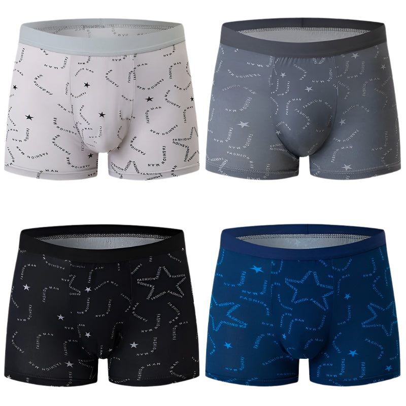 4-pack bedrukte boxershorts voor heren