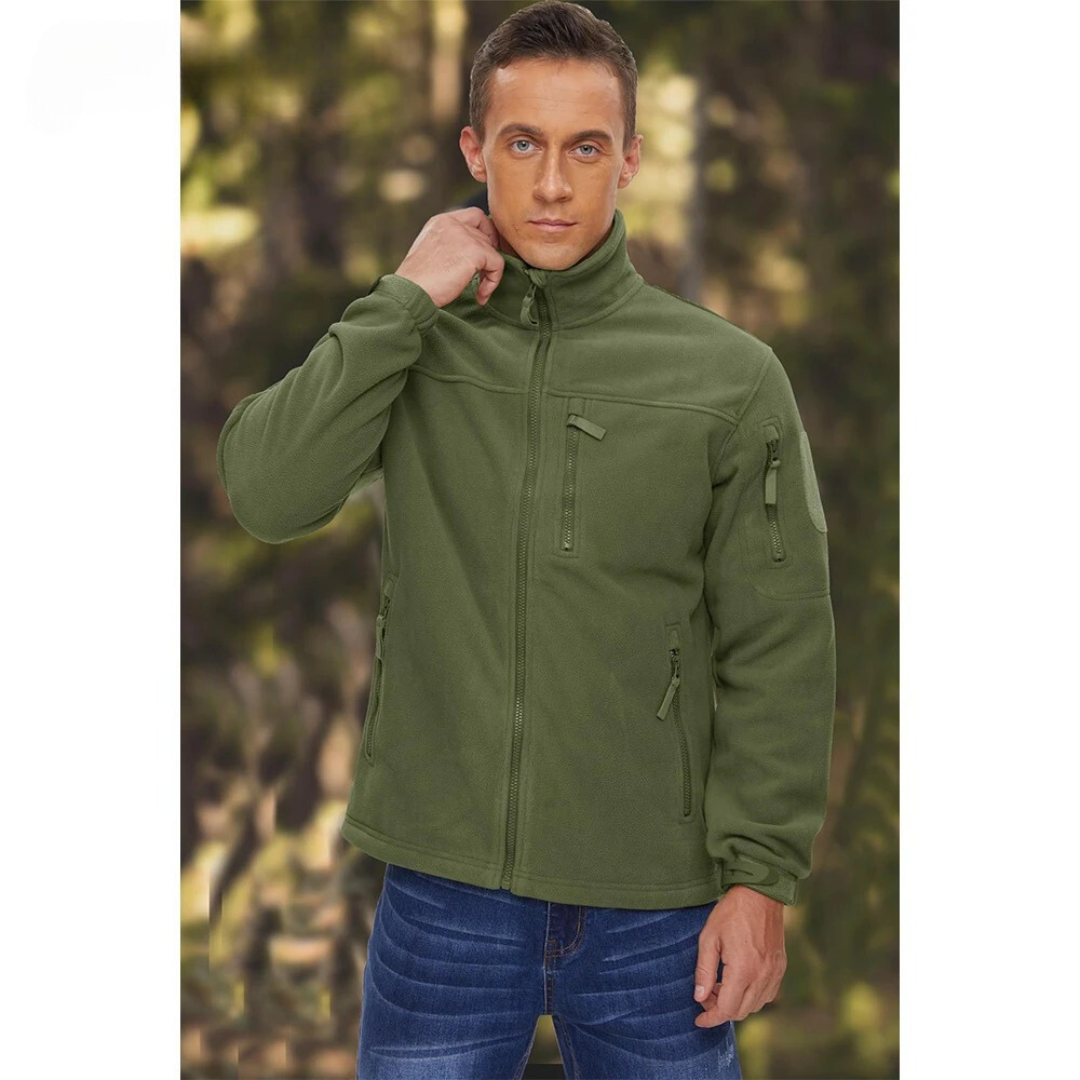 Heren fleece thermojack met volledige rits