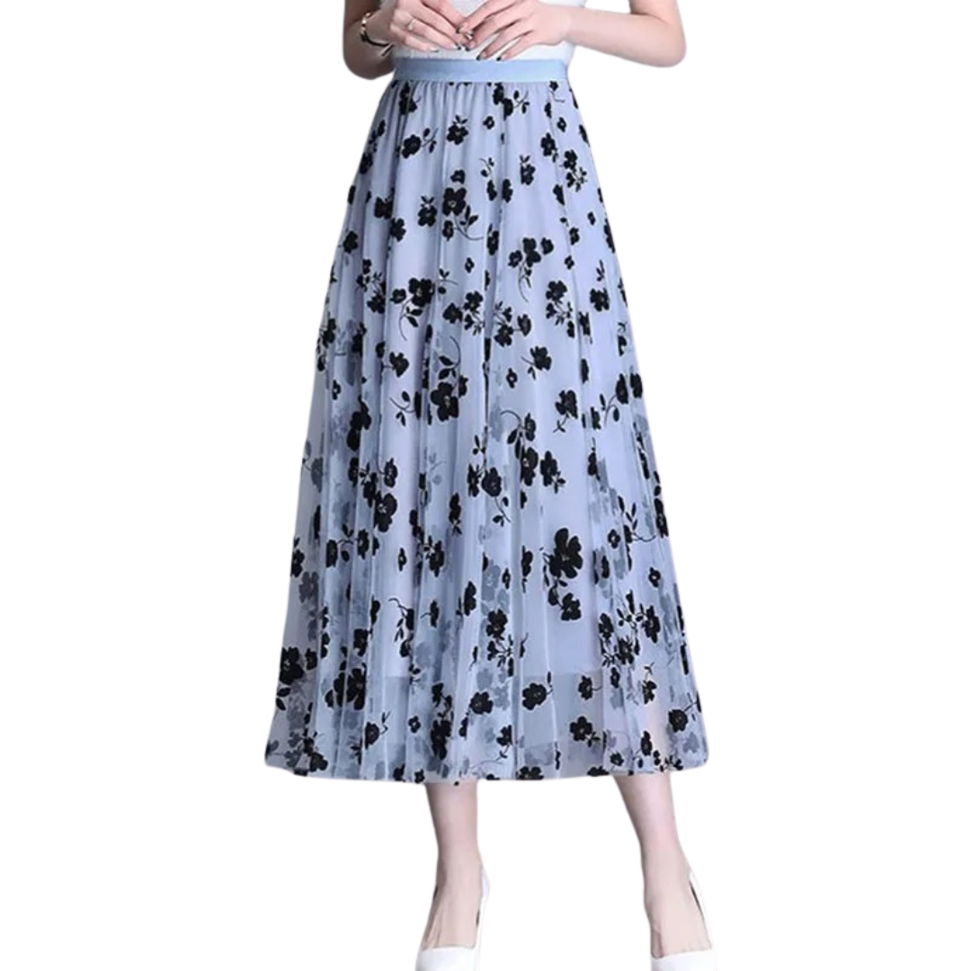 Damesrok gebloemd gaas