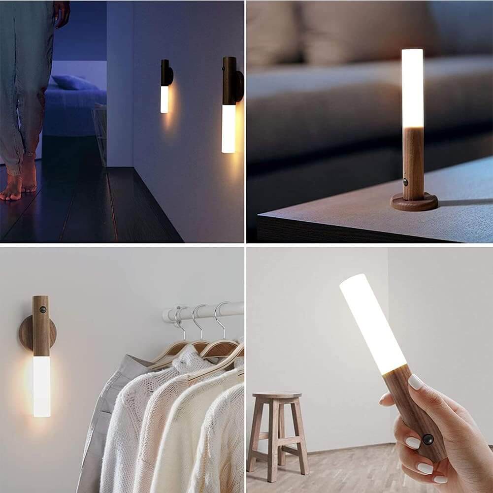 Bewegingssensor Houten Wandlampen