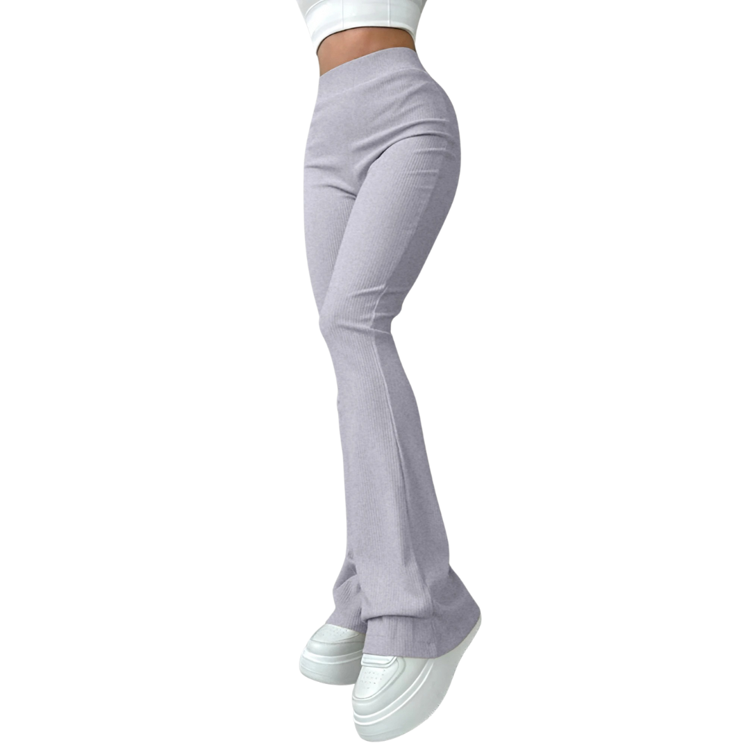 Damesbroek met hoge taille en ribboord