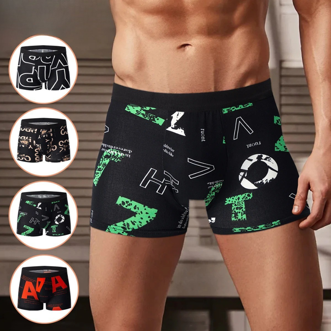 4-pack bedrukte boxershorts voor heren