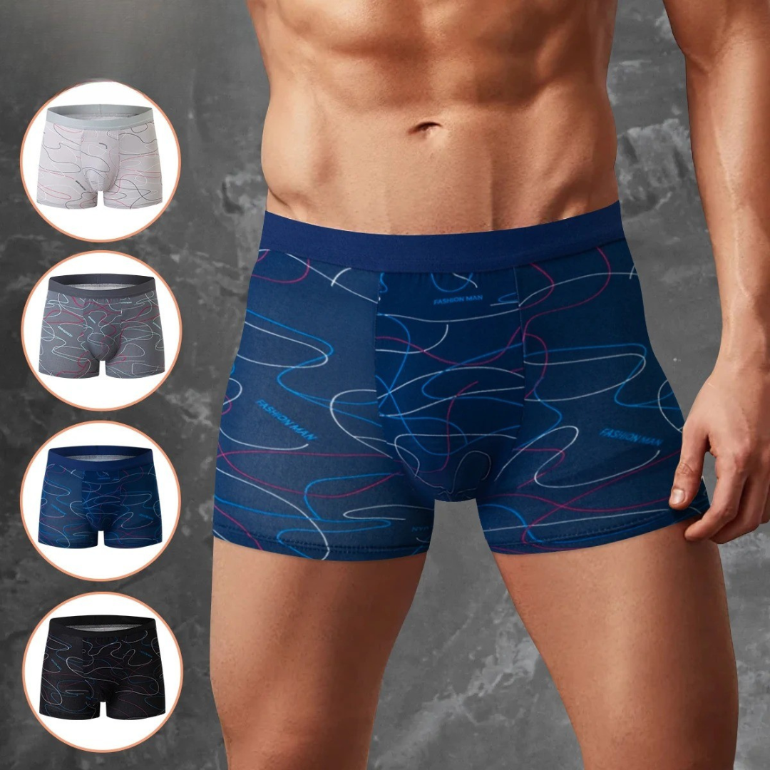 4-pack bedrukte boxershorts voor heren