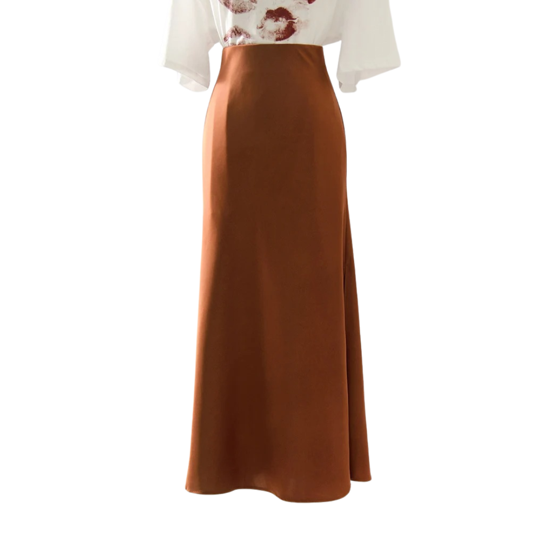 Satijnen splitrok voor dames