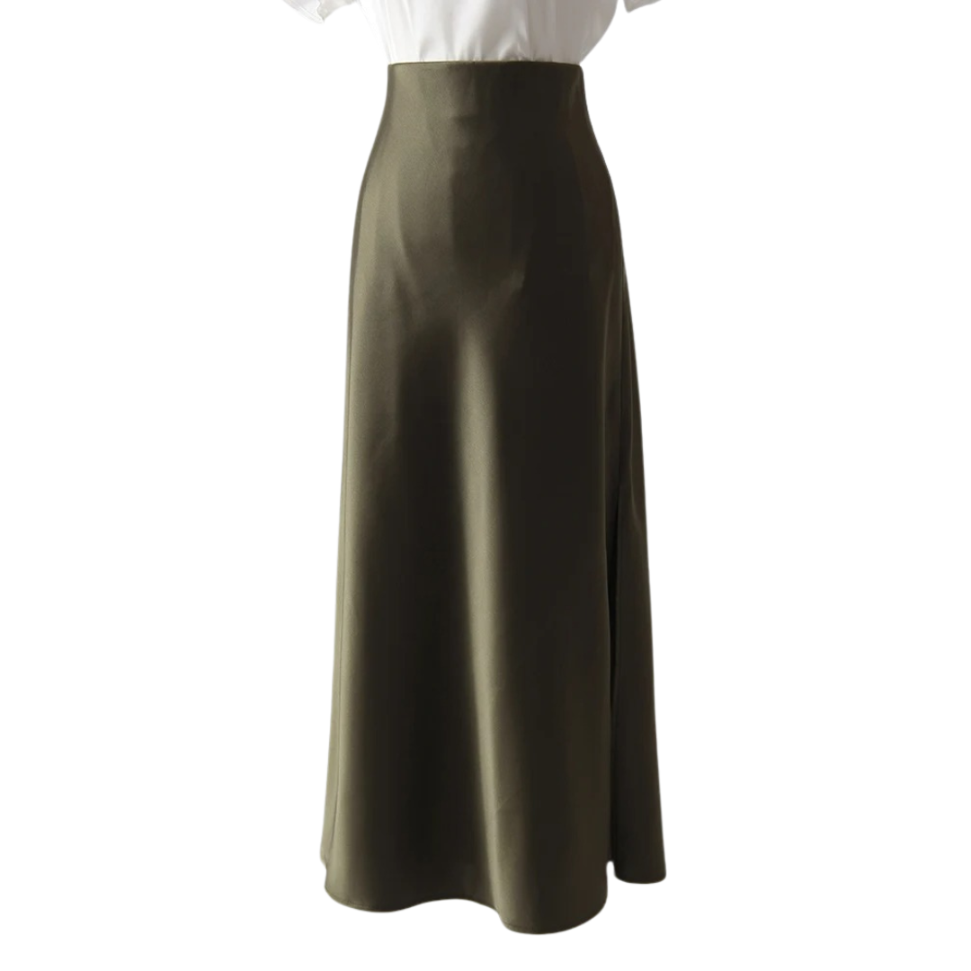 Satijnen splitrok voor dames