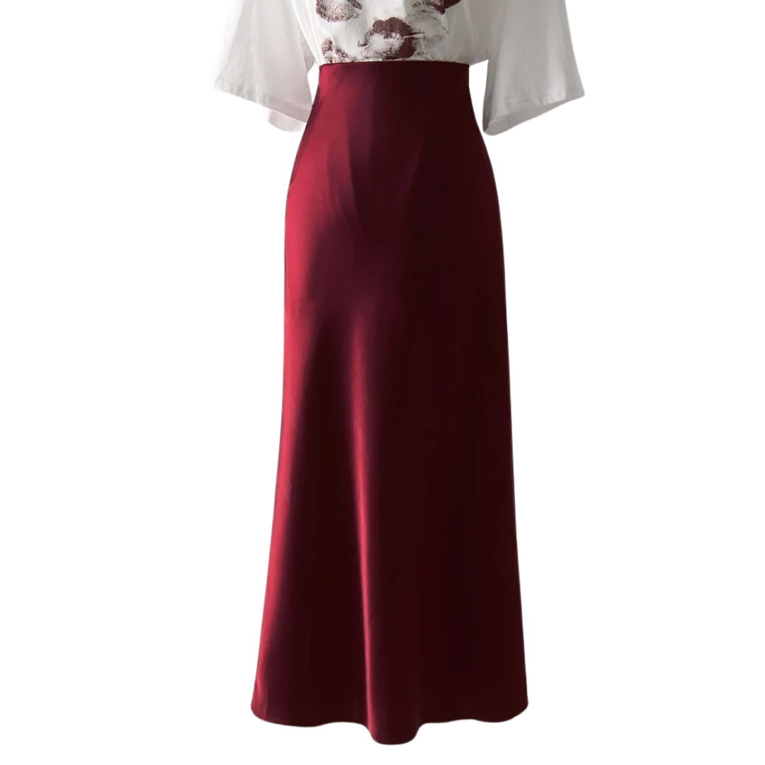 Satijnen splitrok voor dames