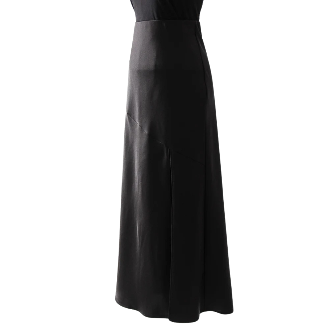 Zwarte satijnen bodyconrok voor dames