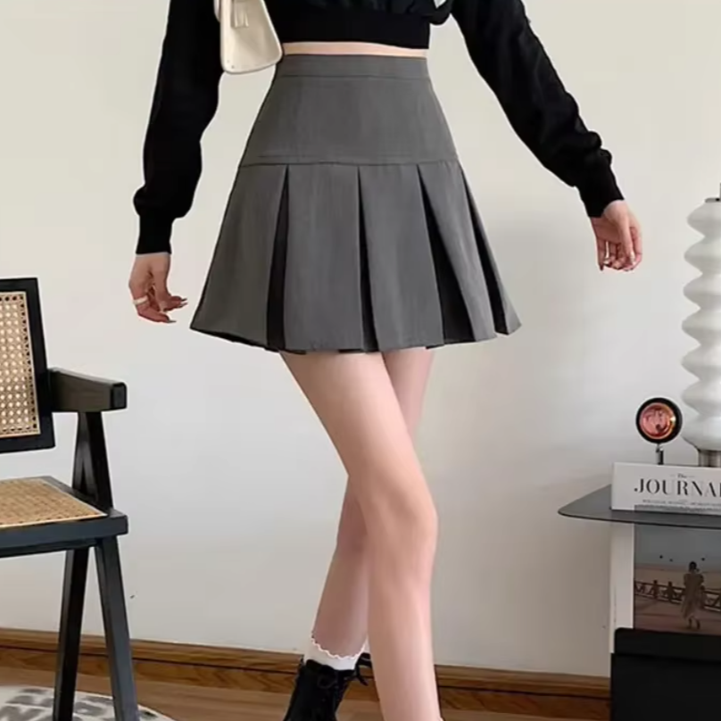 Dames hoge taille geplooide korte rok