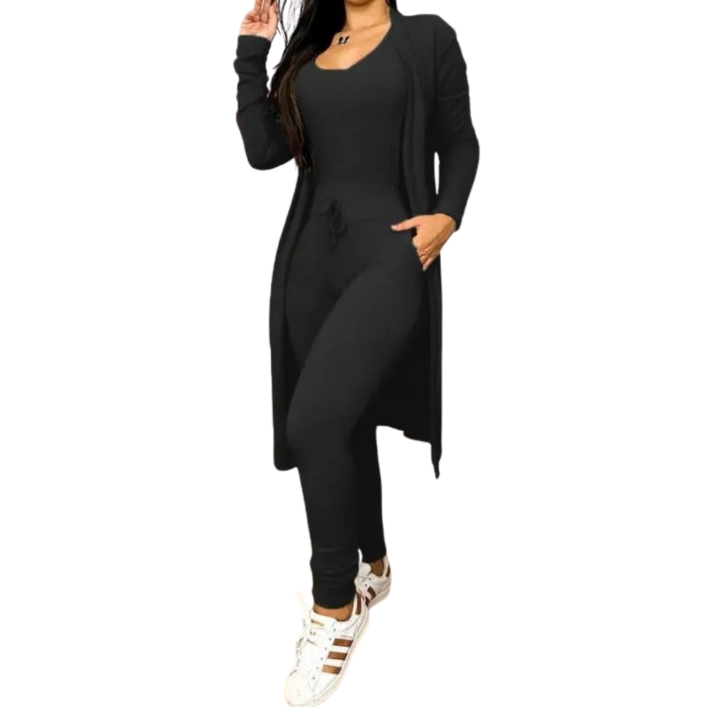 Jumpsuit en jasset met zak en trekkoord