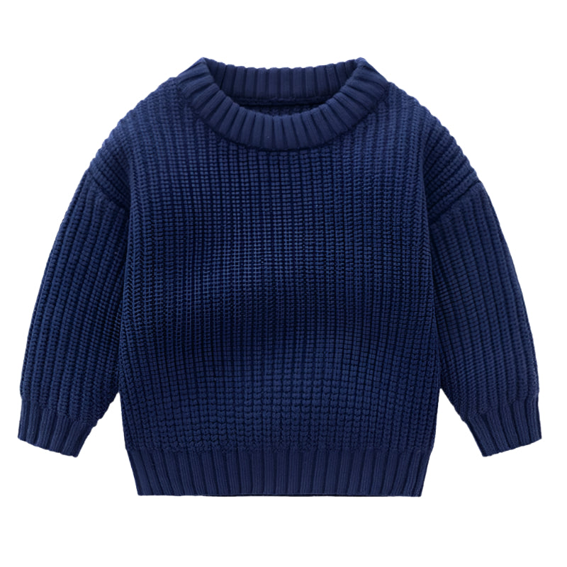Kinderen effen kleur gebreide trui