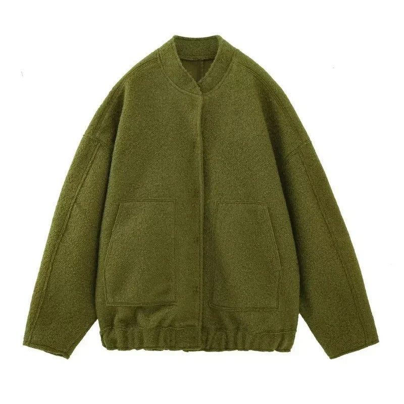 Tweed oversized bomberjack voor dames