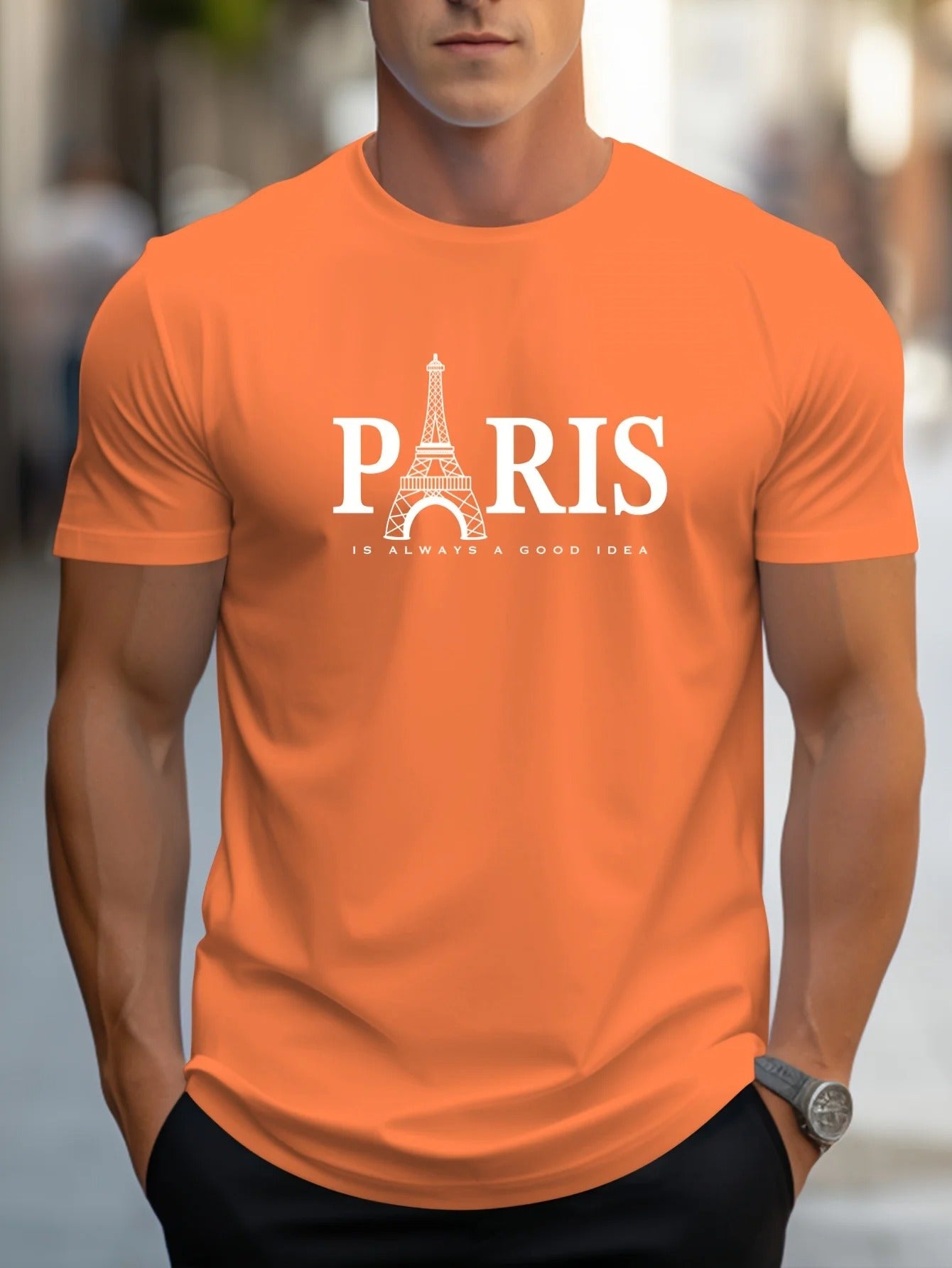 Heren T-shirt met Paris-print