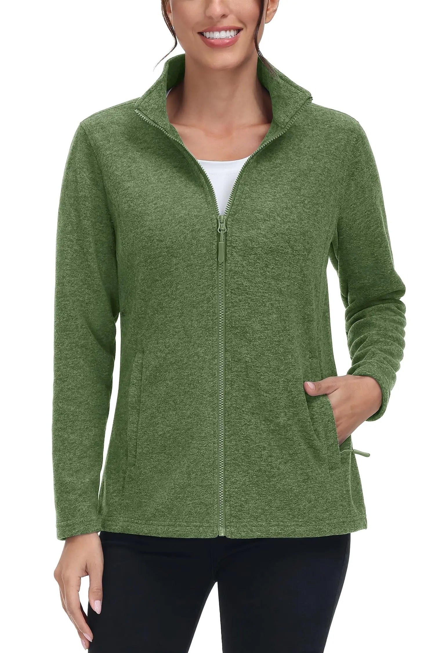 Lichtgewicht fleecejack met rits voor dames