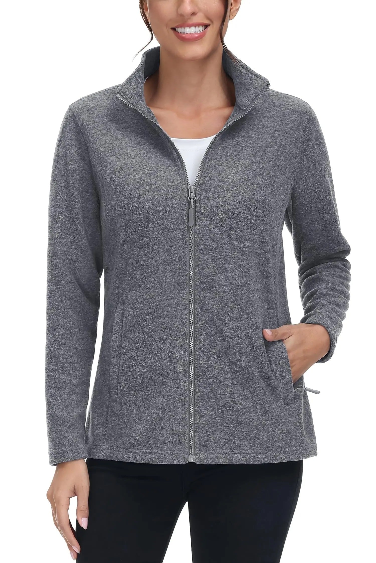 Lichtgewicht fleecejack met rits voor dames