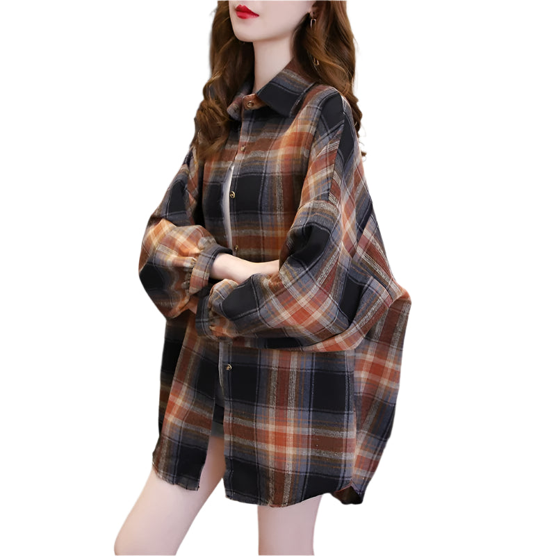 Oversized geruit overhemd voor dames