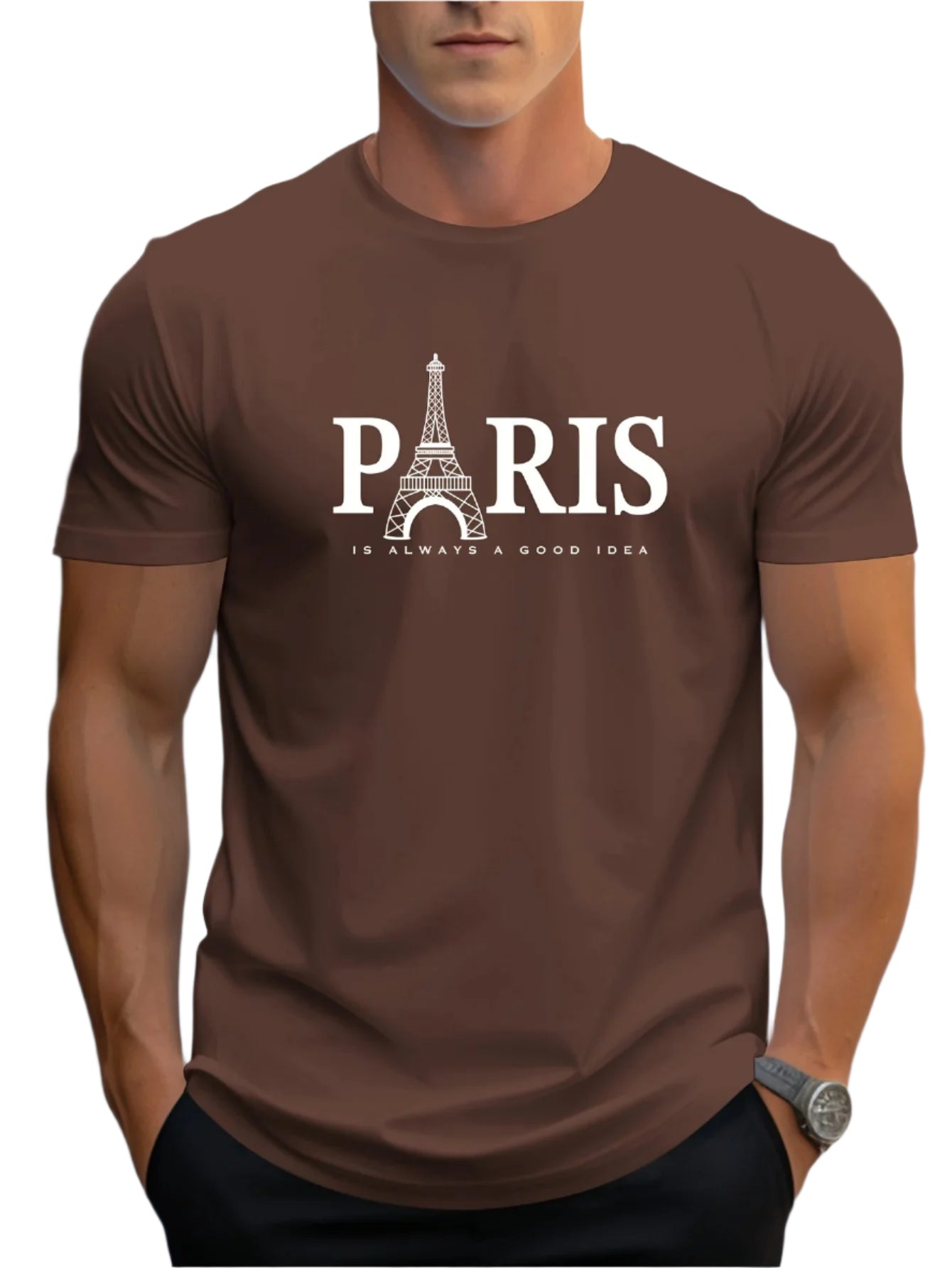 Heren T-shirt met Paris-print
