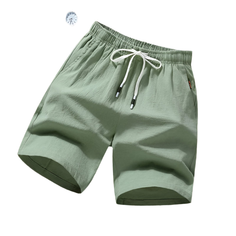 Heren strandshort van katoen en linnen