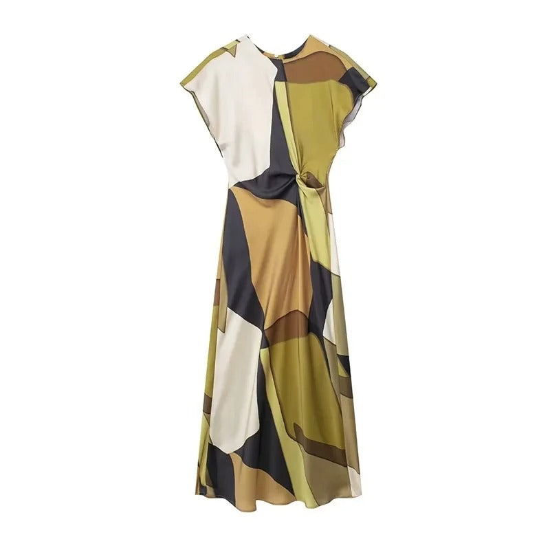 Vintage print holle jurk voor dames
