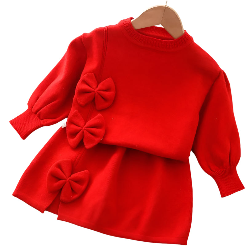 Kinder Winter Sweatshirt + Rok Set