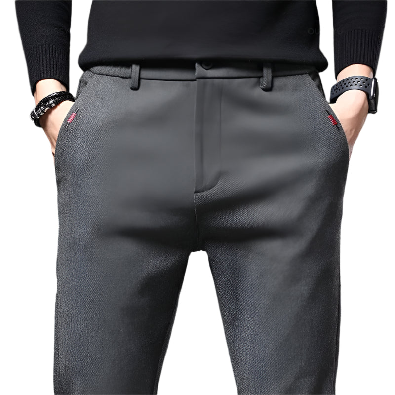 Heren slim fit katoenen broek
