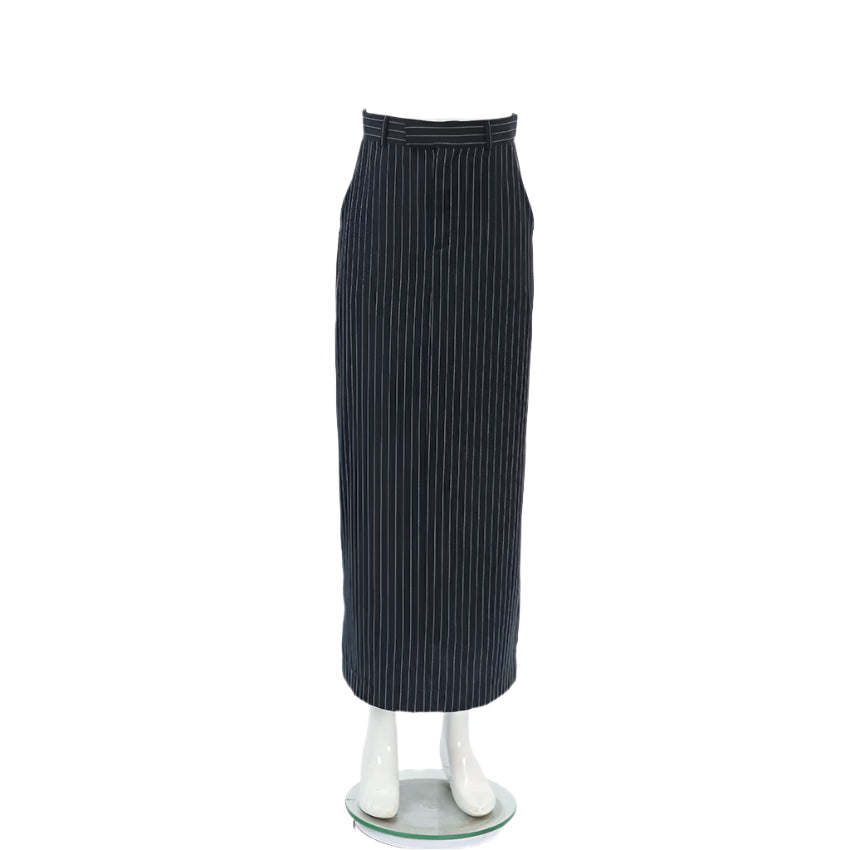 Gestreepte twill rechte rok voor dames