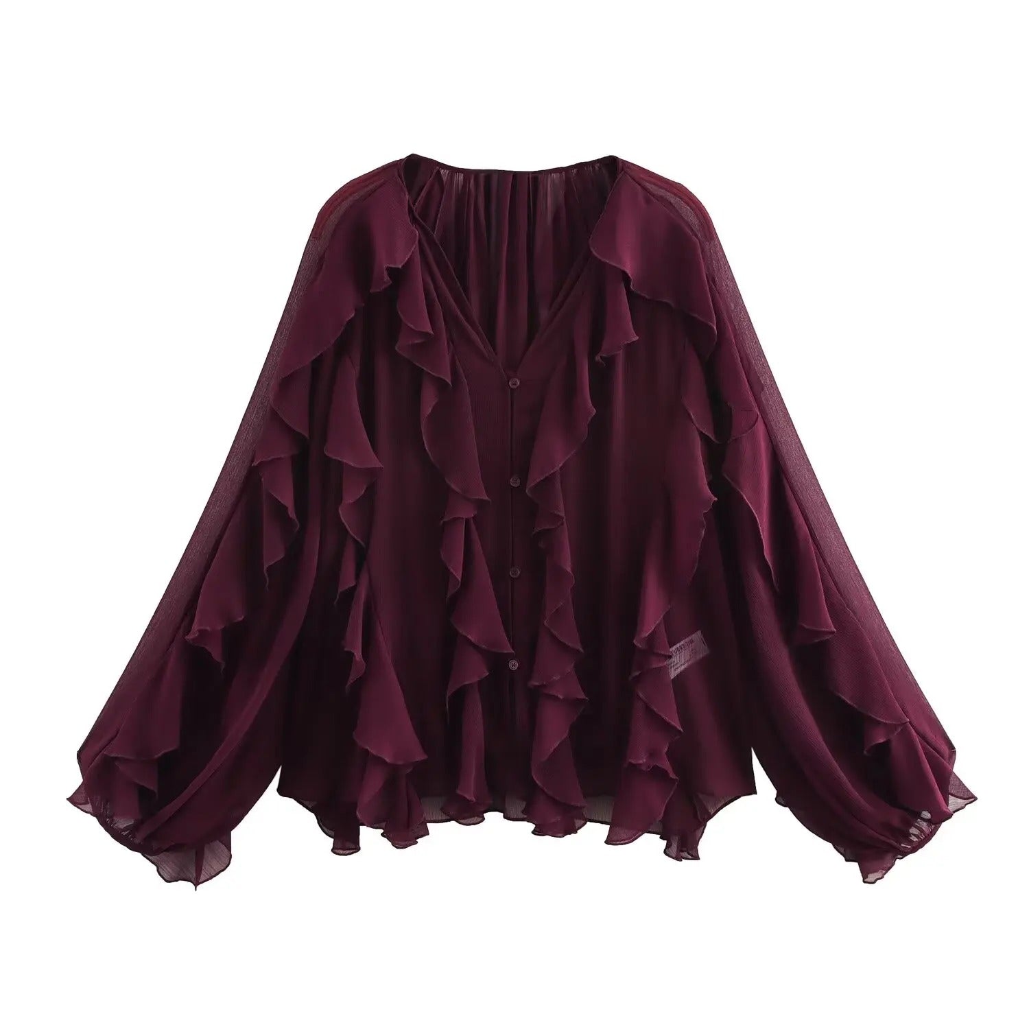 Dames doorschijnende gelaagde blouse