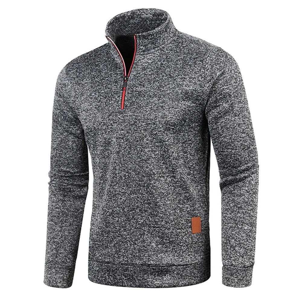 Heren Turtleneck Sweatshirt met halve rits