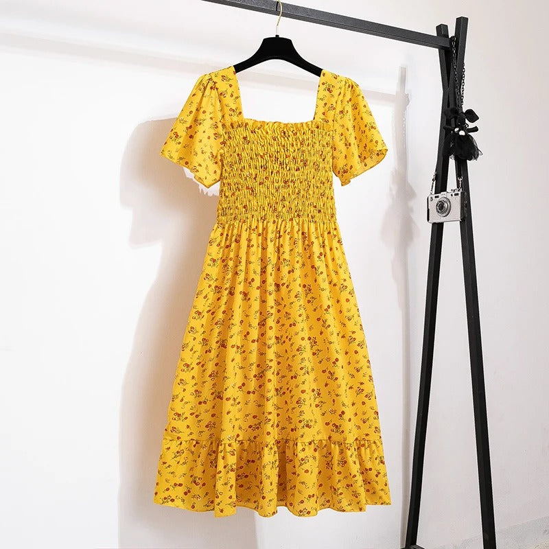 Chiffon midi-jurk met bloemen voor dames