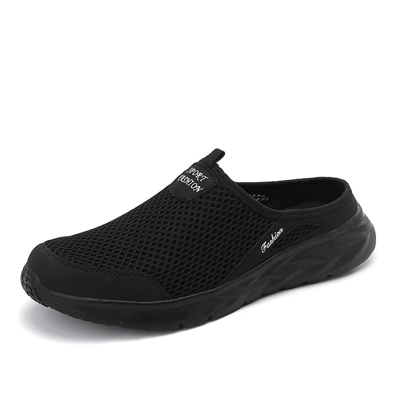 Ademende mesh halve slippers voor heren