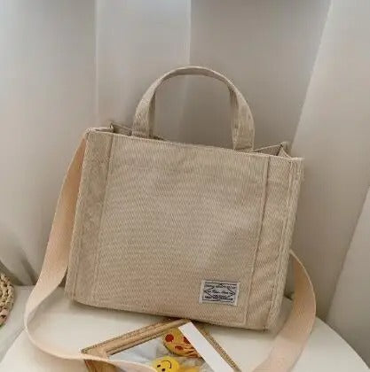 Dames Corduroy Vierkante Handtas