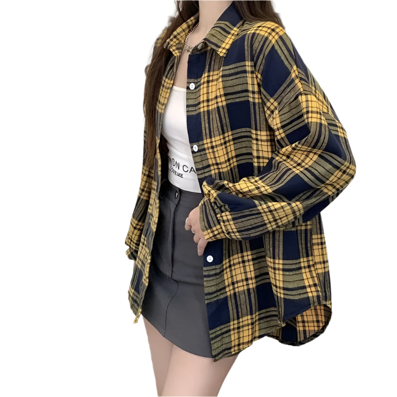 Oversized geruit overhemd voor dames