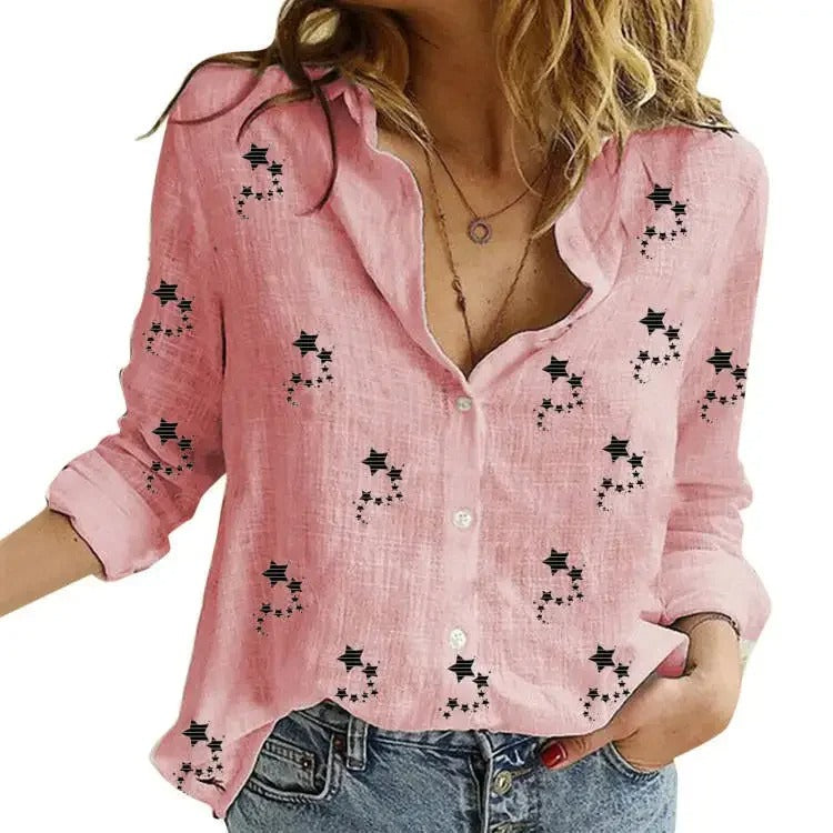 Dames Vintage Katoenen Linnen Casual T-shirts