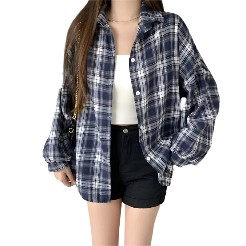 Oversized geruit overhemd voor dames