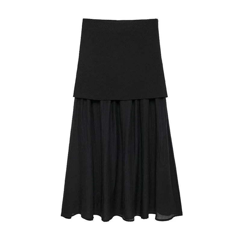 Dames Midirok met geplooide zijrits