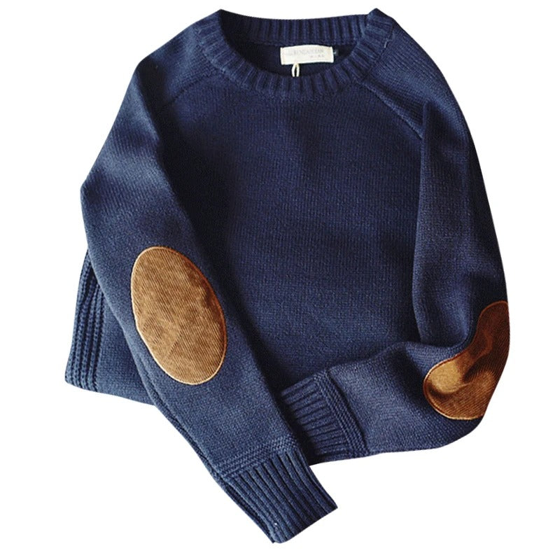 Oversized patchgebreide herensweater