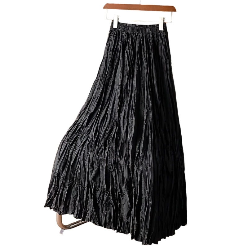 Satijnen geplooide maxi-rok voor dames