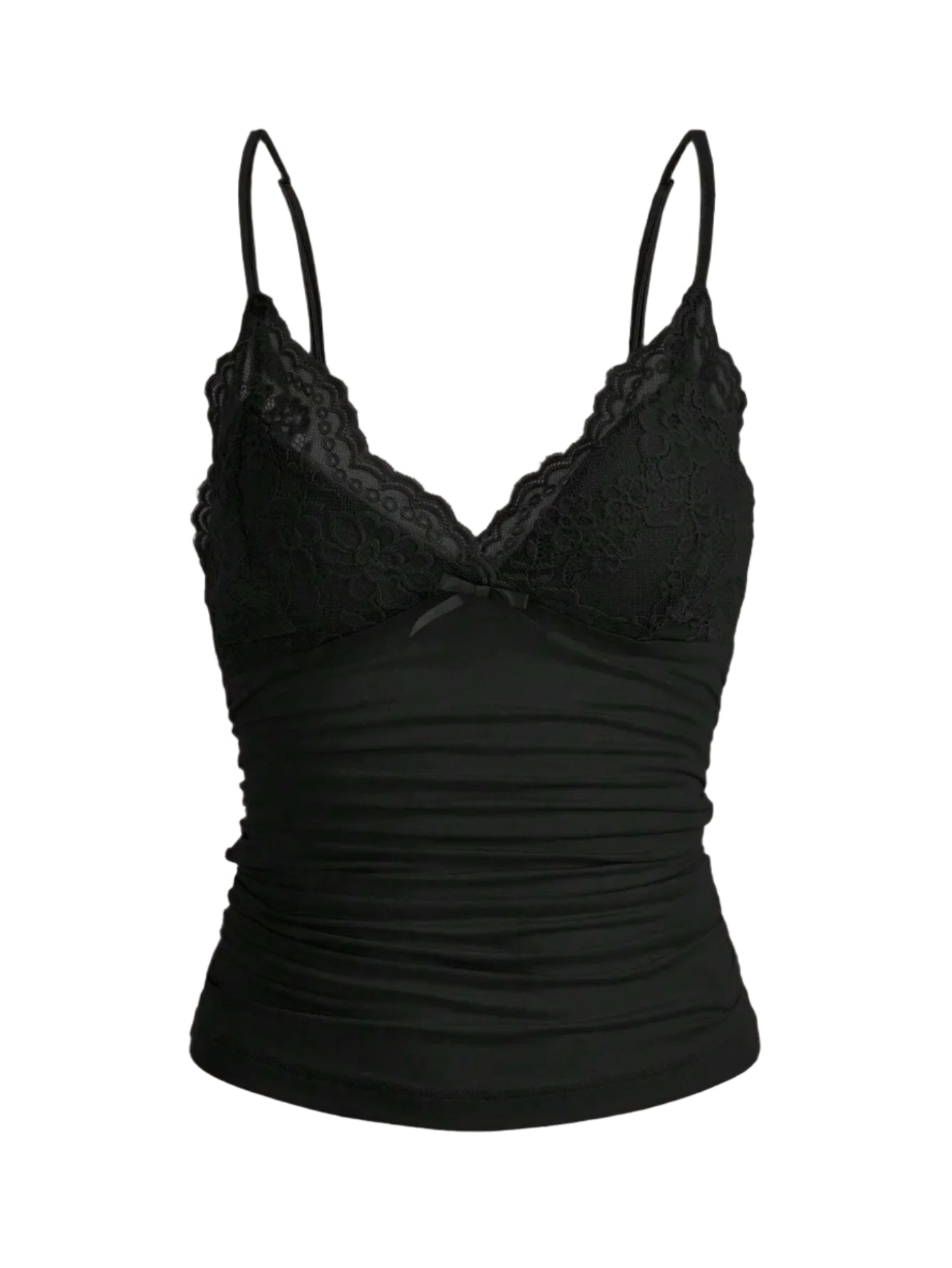 Contrasterende kanten crop top met strik aan de voorkant voor dames
