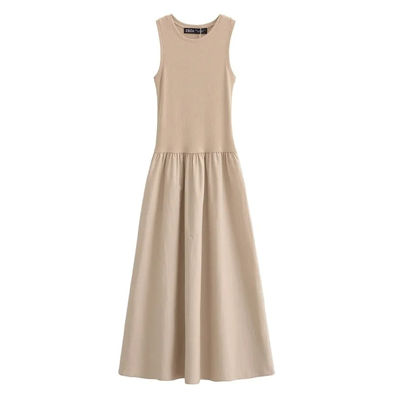 Dames mouwloze elegante maxi jurk