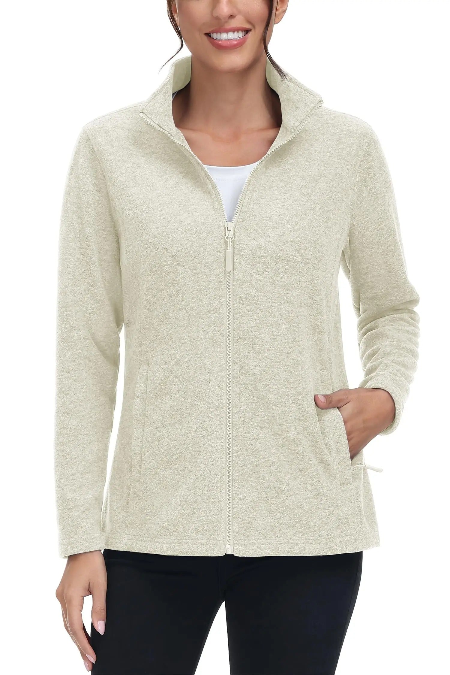 Lichtgewicht fleecejack met rits voor dames