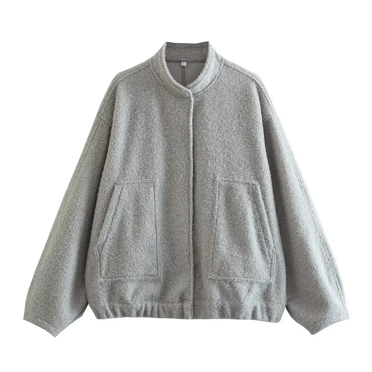 Tweed oversized bomberjack voor dames