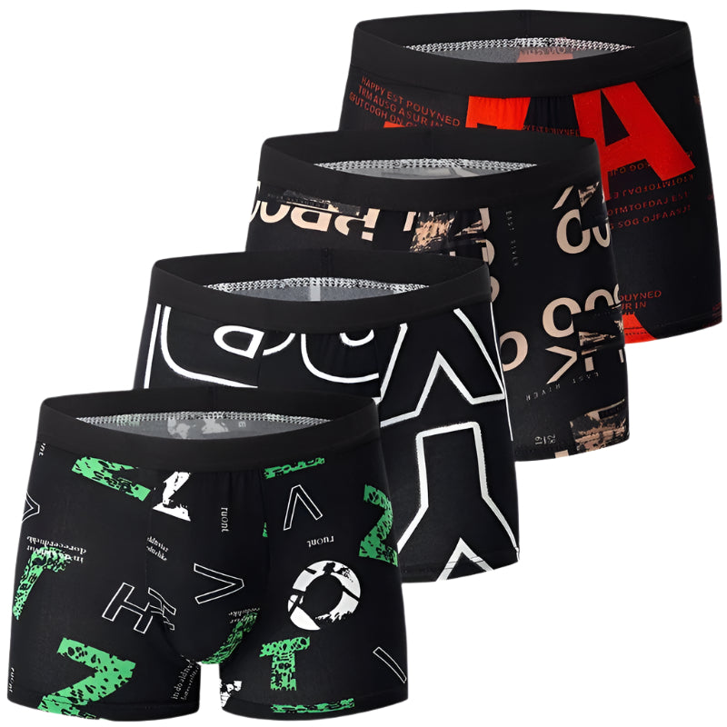 4-pack bedrukte boxershorts voor heren