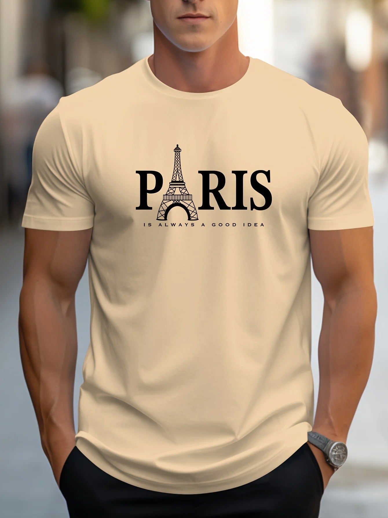 Heren T-shirt met Paris-print