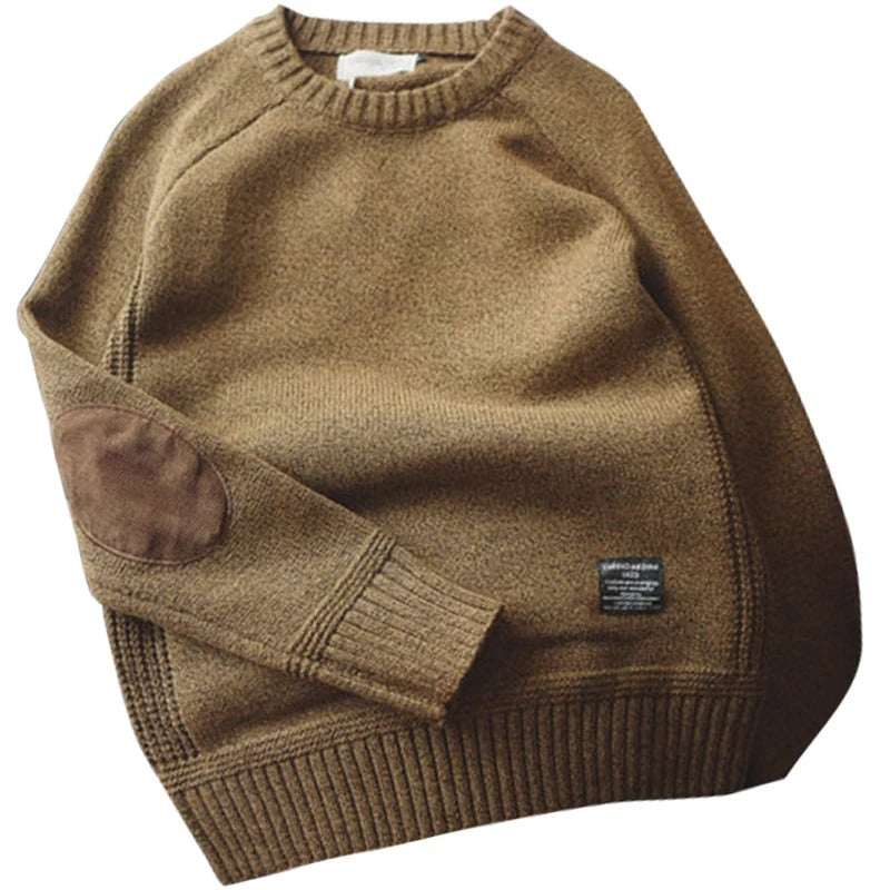 Oversized patchgebreide herensweater