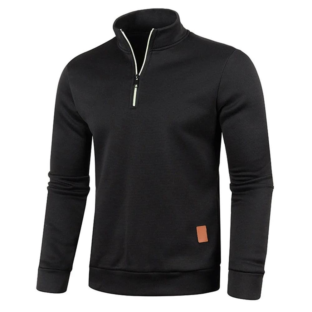 Heren Turtleneck Sweatshirt met halve rits