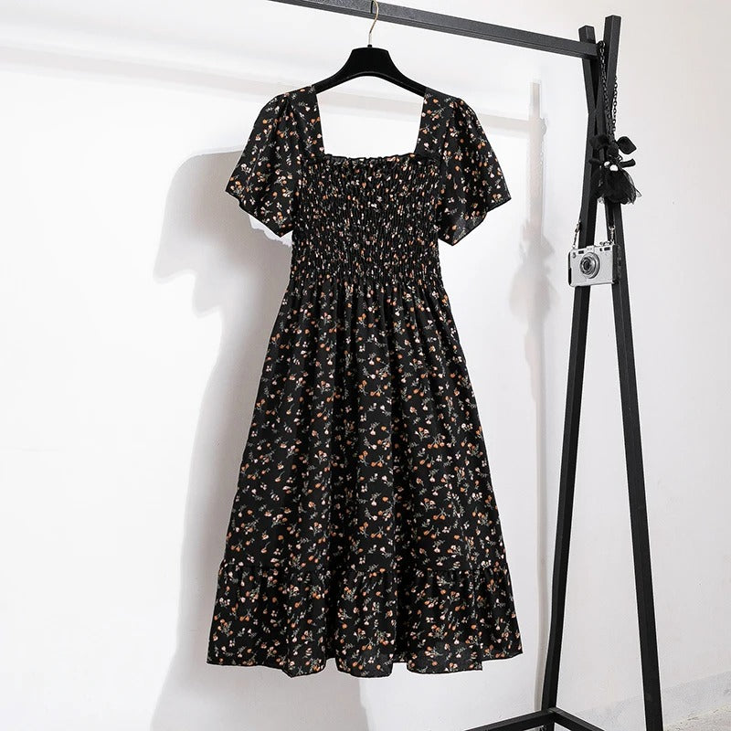 Chiffon midi-jurk met bloemen voor dames