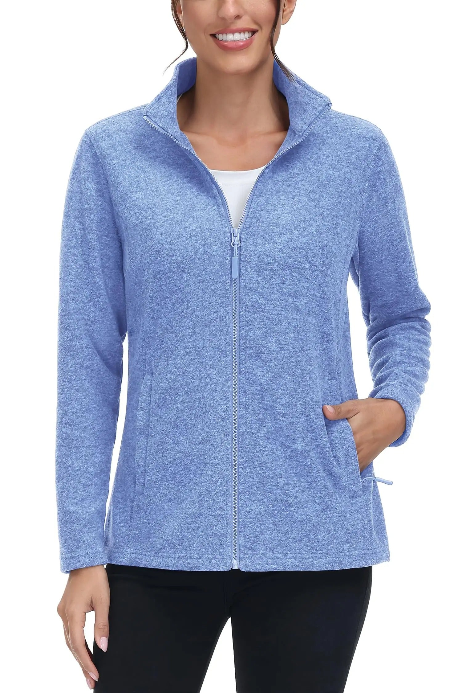 Lichtgewicht fleecejack met rits voor dames