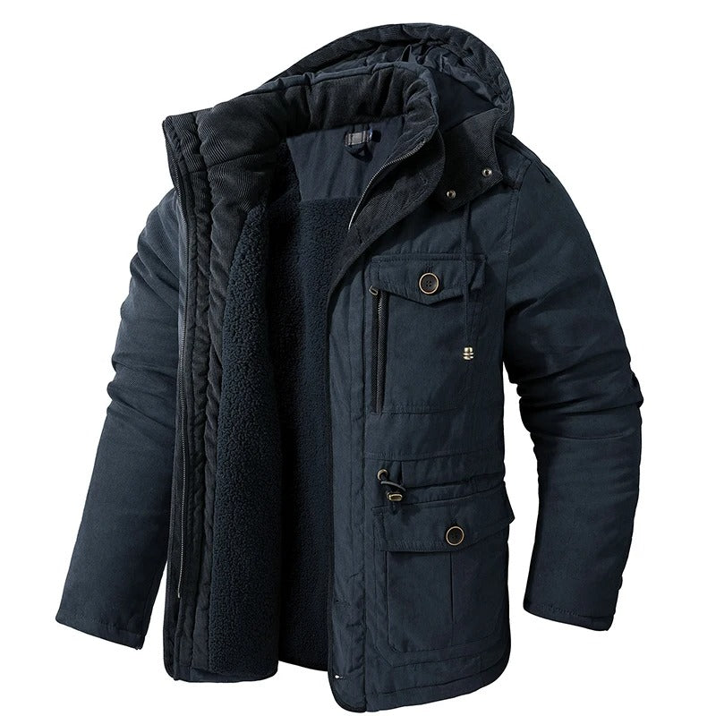 Heren Kasjmier fleece winterjas