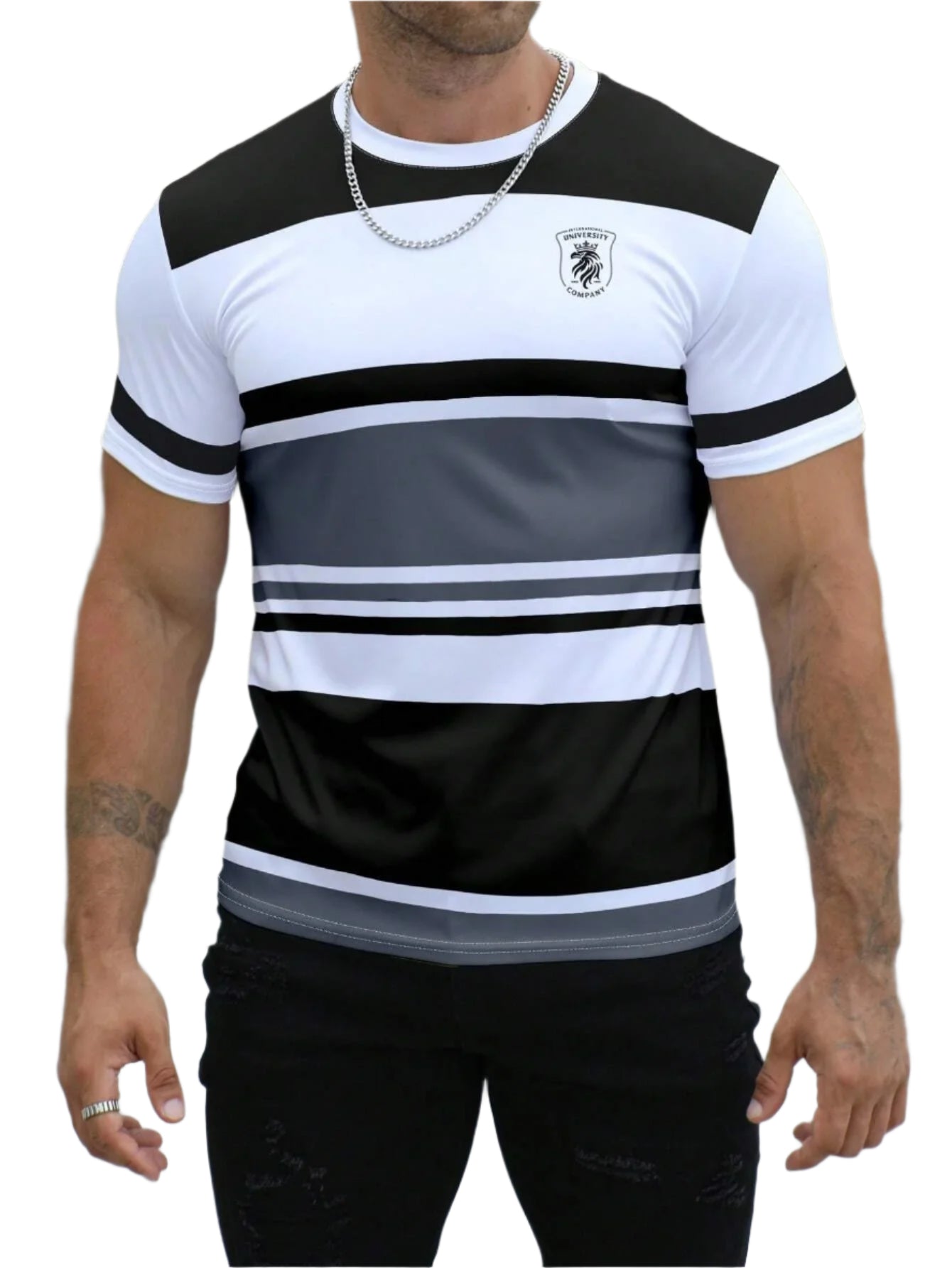 Heren gestreept casual T-shirt